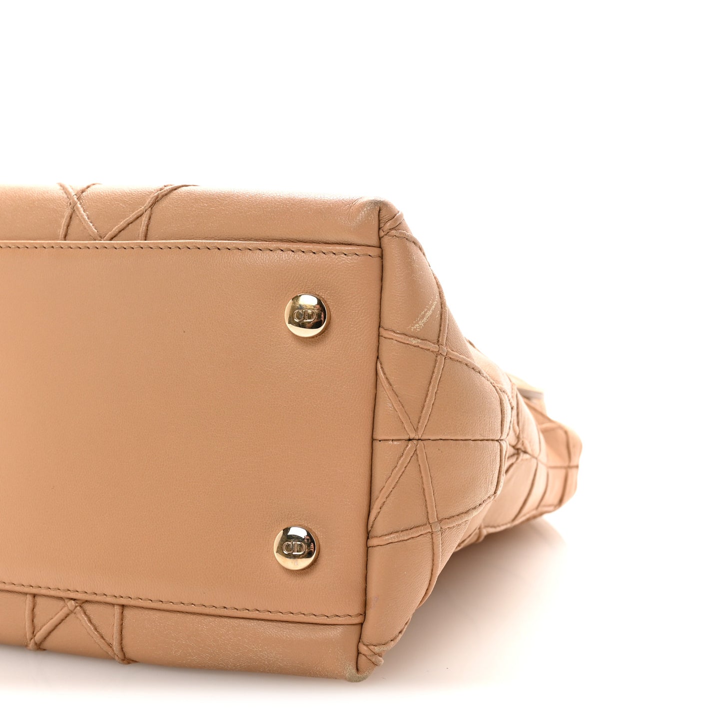 Lambskin Cannage Medium Granville Tote Beige