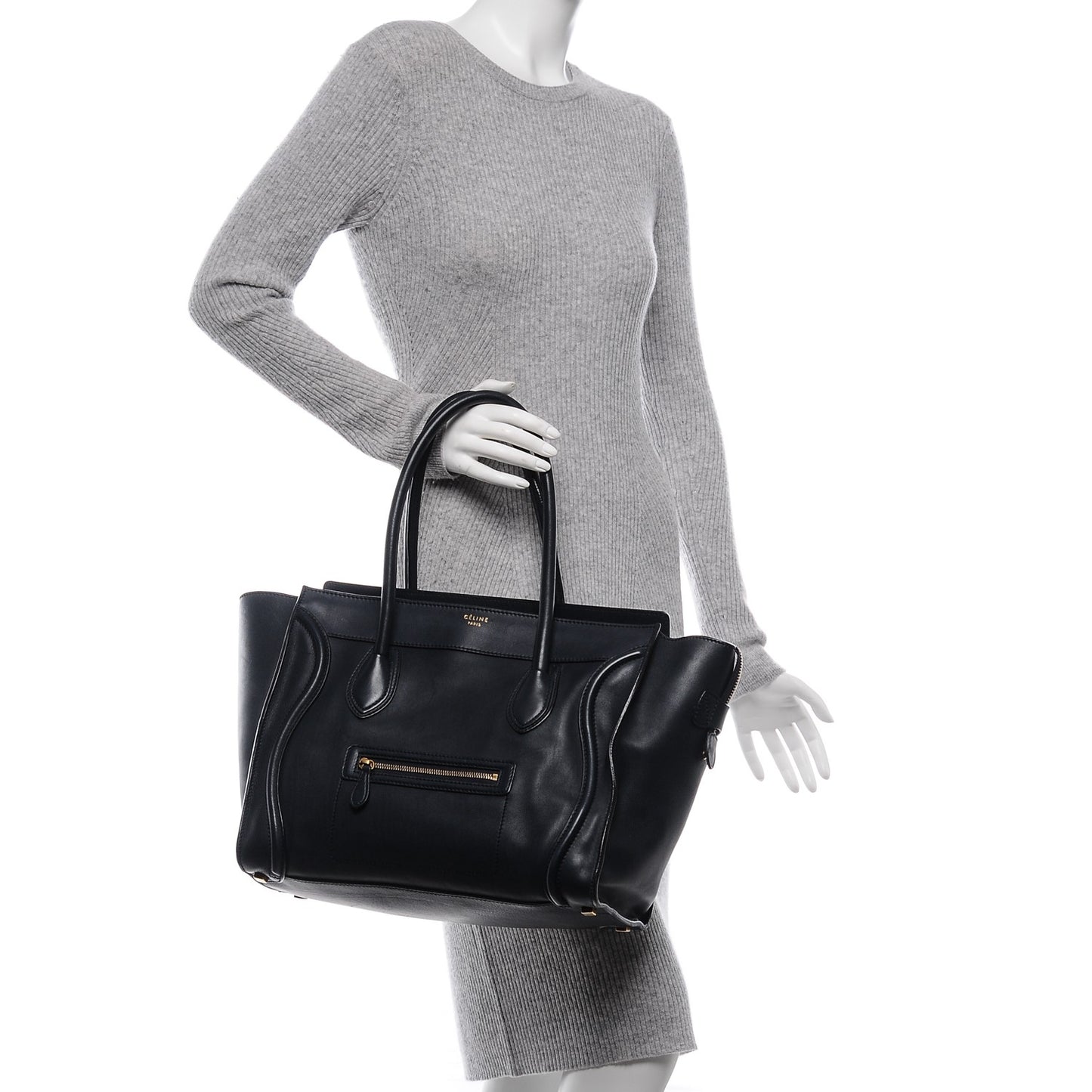 Smooth Calfskin Shoulder Luggage Navy