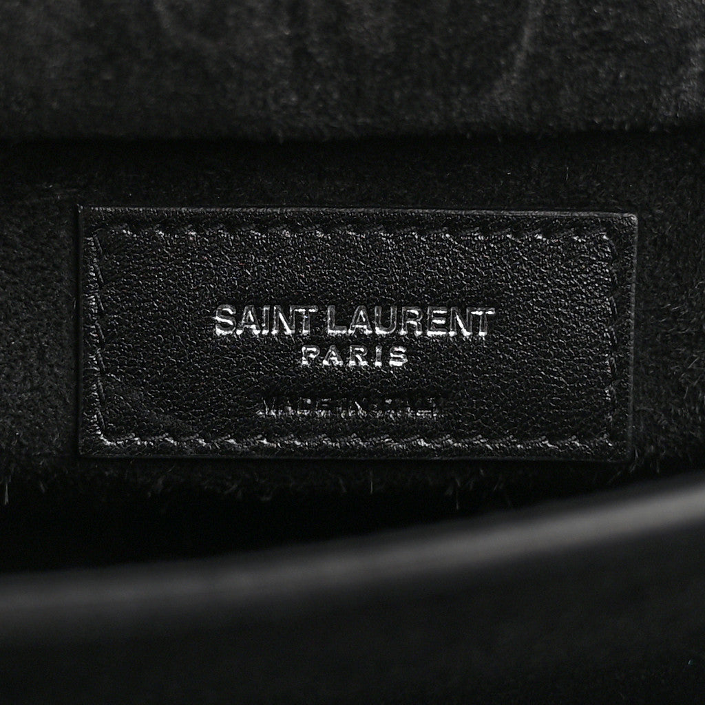 Calfskin Crocodile Embossed Large Monogram Sunset Black