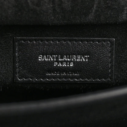 Saint Laurent Calfskin Crocodile Embossed Large Monogram Sunset Black 6 of 11
