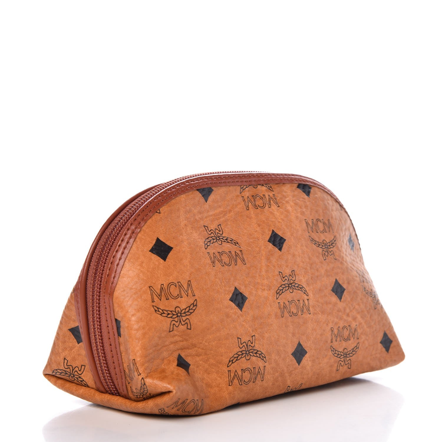 MCM Visetos Cosmetic Pouch Cognac 3 of 8