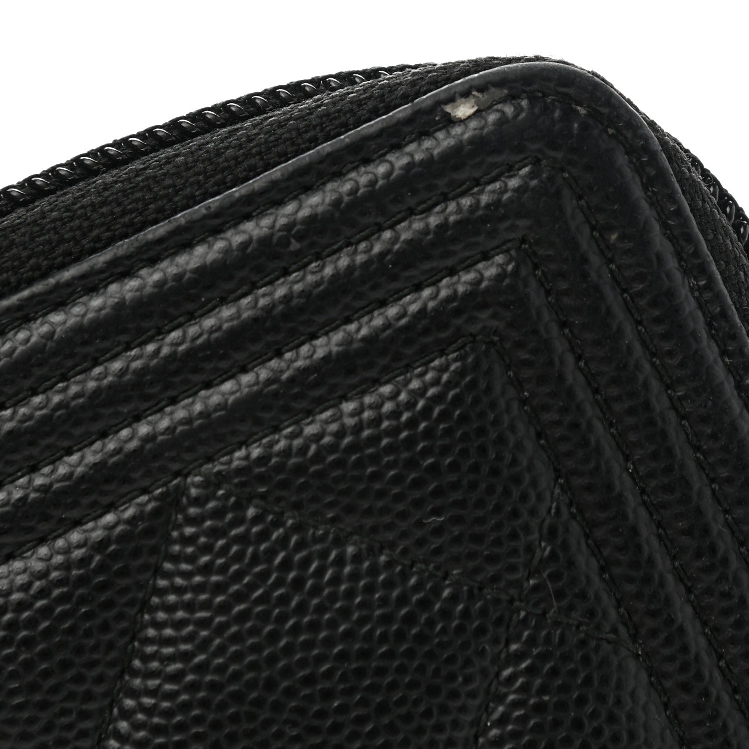 Chanel Caviar Quilted Small Boy Zip Around Wallet Black 10 of 10
