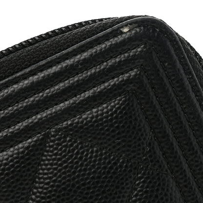 Chanel Caviar Quilted Small Boy Zip Around Wallet Black 10 of 10