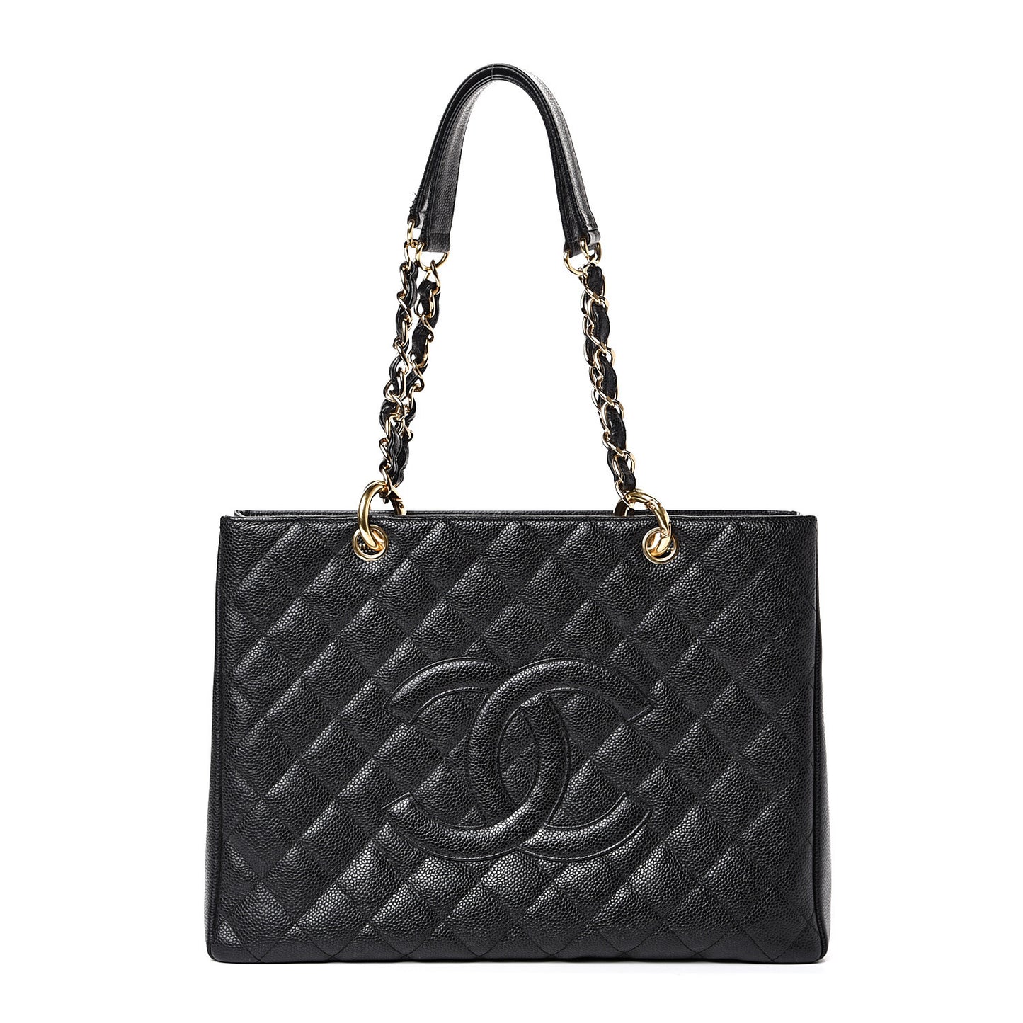 Caviar Quilted Grand Shopping Tote GST Black