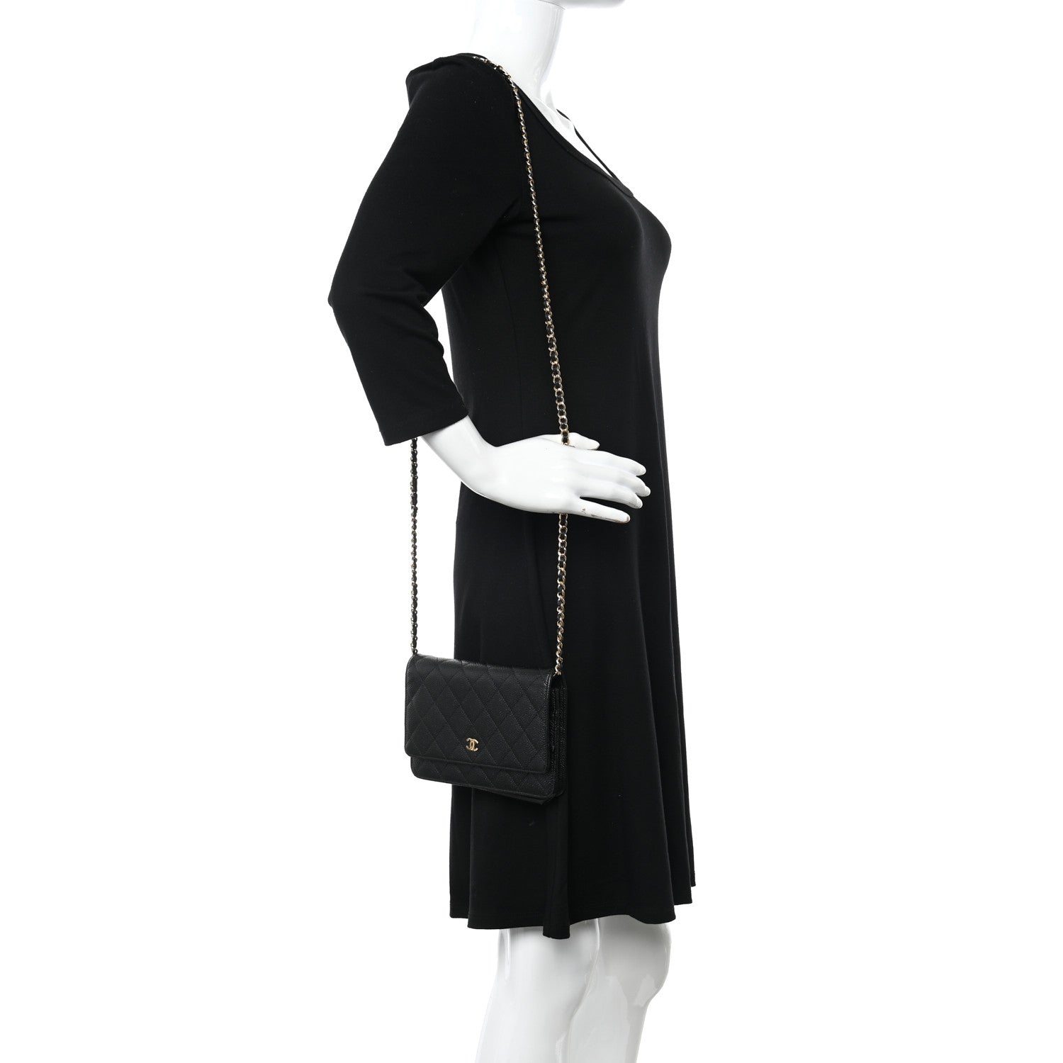Chanel Caviar Quilted Wallet on Chain WOC Black 2 of 12