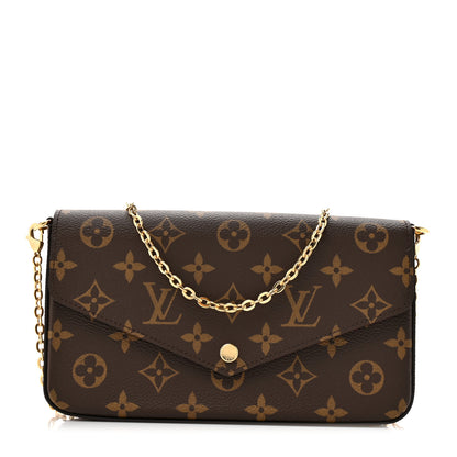 Louis Vuitton Monogram Pochette Felicie Chain Wallet Fuchsia 1 of 13