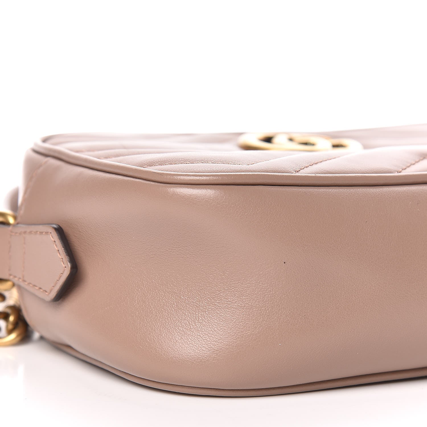 Gucci Calfskin Matelasse Mini GG Marmont Chain Shoulder Bag Nude 8 of 9