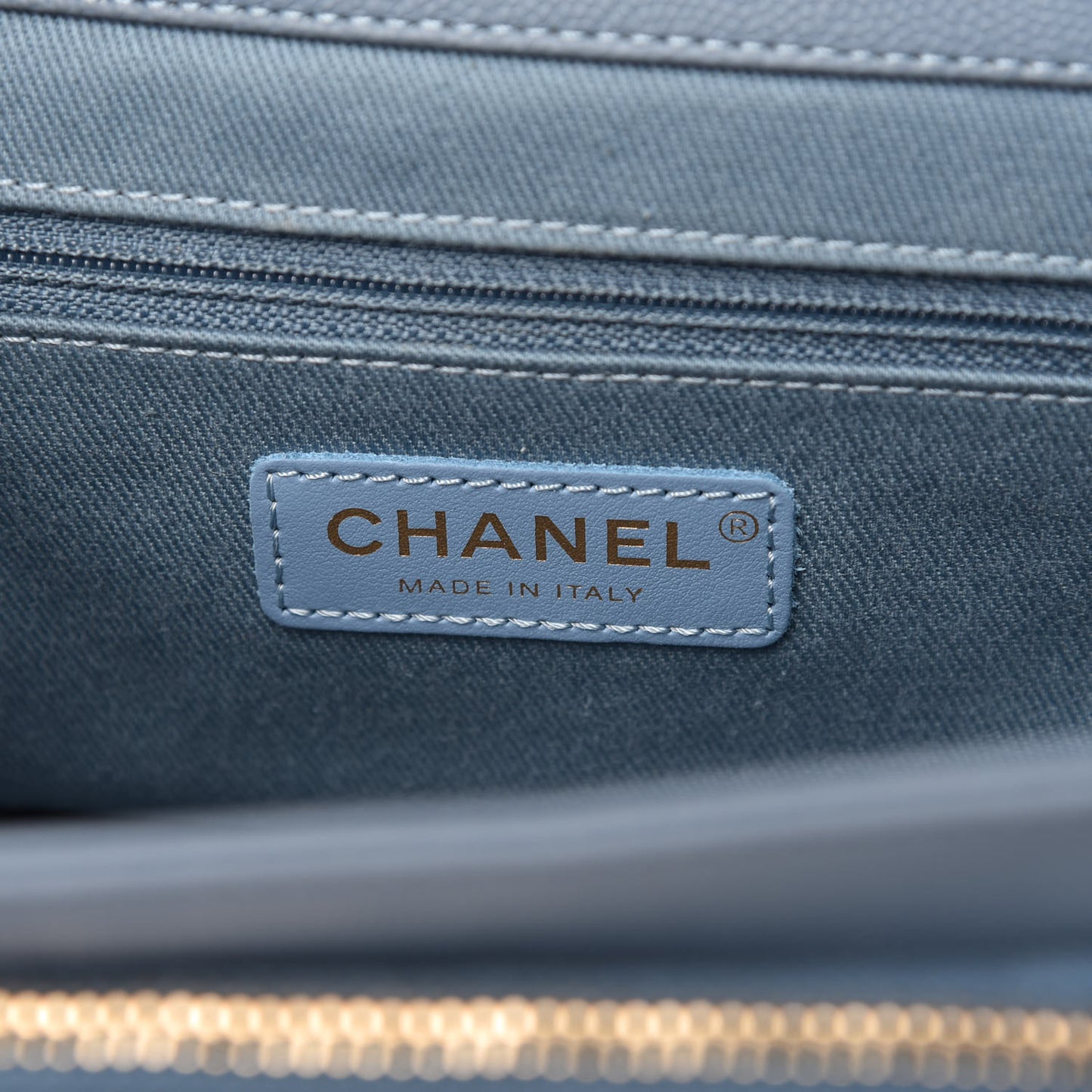 Caviar Quilted Mini Business Affinity Flap Light Blue