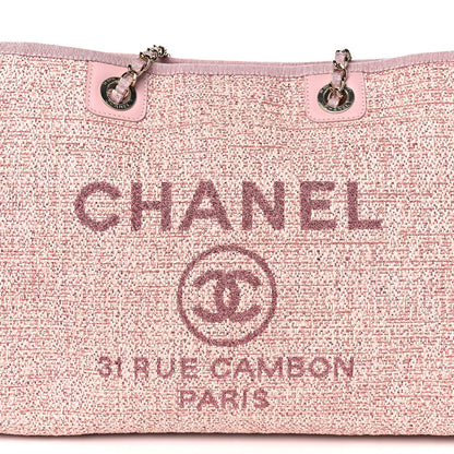 Chanel Lurex Boucle Small Deauville Tote Pink 8 of 11