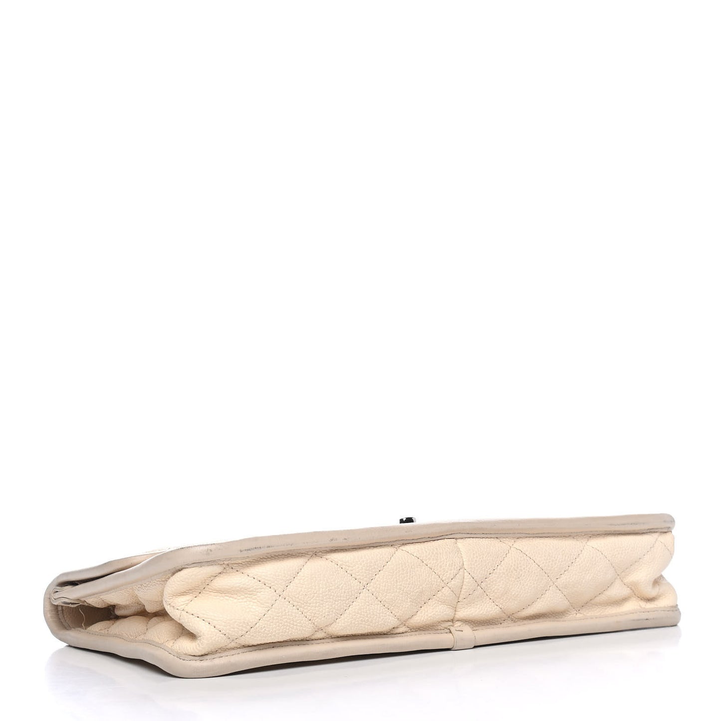 Caviar Quilted Large French Riviera Flap Beige