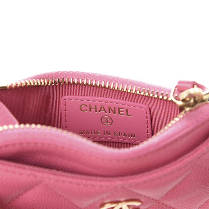 Chanel Caviar Quilted CC Zip Card Holder Pink 6 of 7