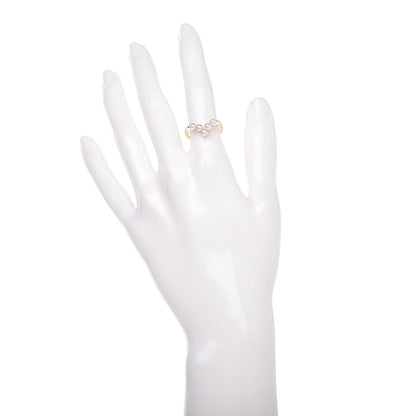 Mikimoto 18K Yellow Gold Akoya Pearl V Ring 50 5.25 2 of 4