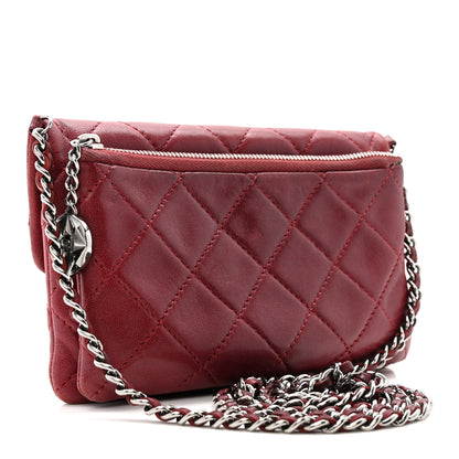 Chanel Lambskin Quilted Mini Mineral Nights Flap Crossbody Bag Dark Red 3 of 12