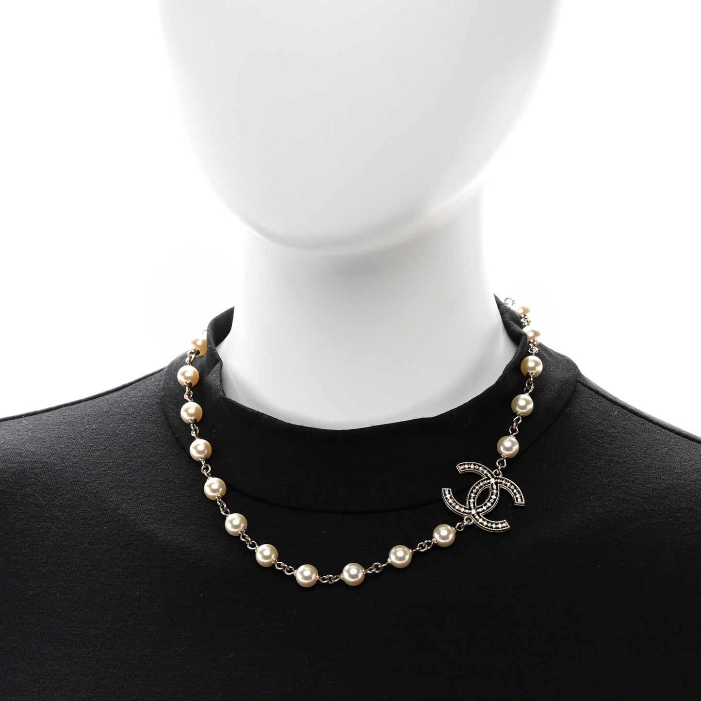 Pearl CC Short Necklace Gold