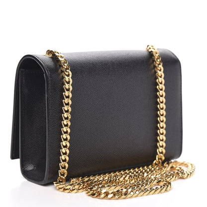 Saint Laurent Grain De Poudre Small Monogram Kate Satchel Black 3 of 9