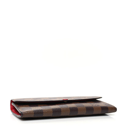 Louis Vuitton Damier Ebene Emilie Wallet Red 4 of 10