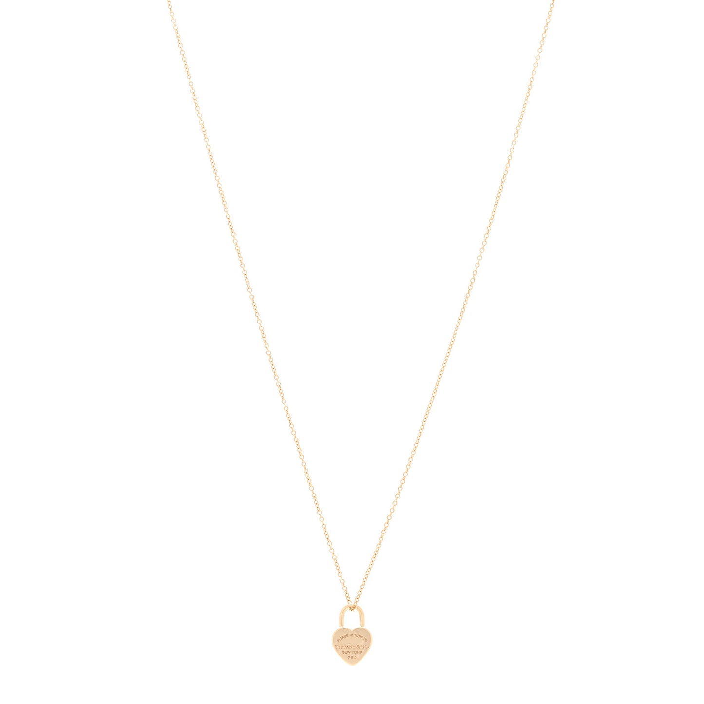 18K Yellow Gold Return to Tiffany Heart Lock Pendant Necklace