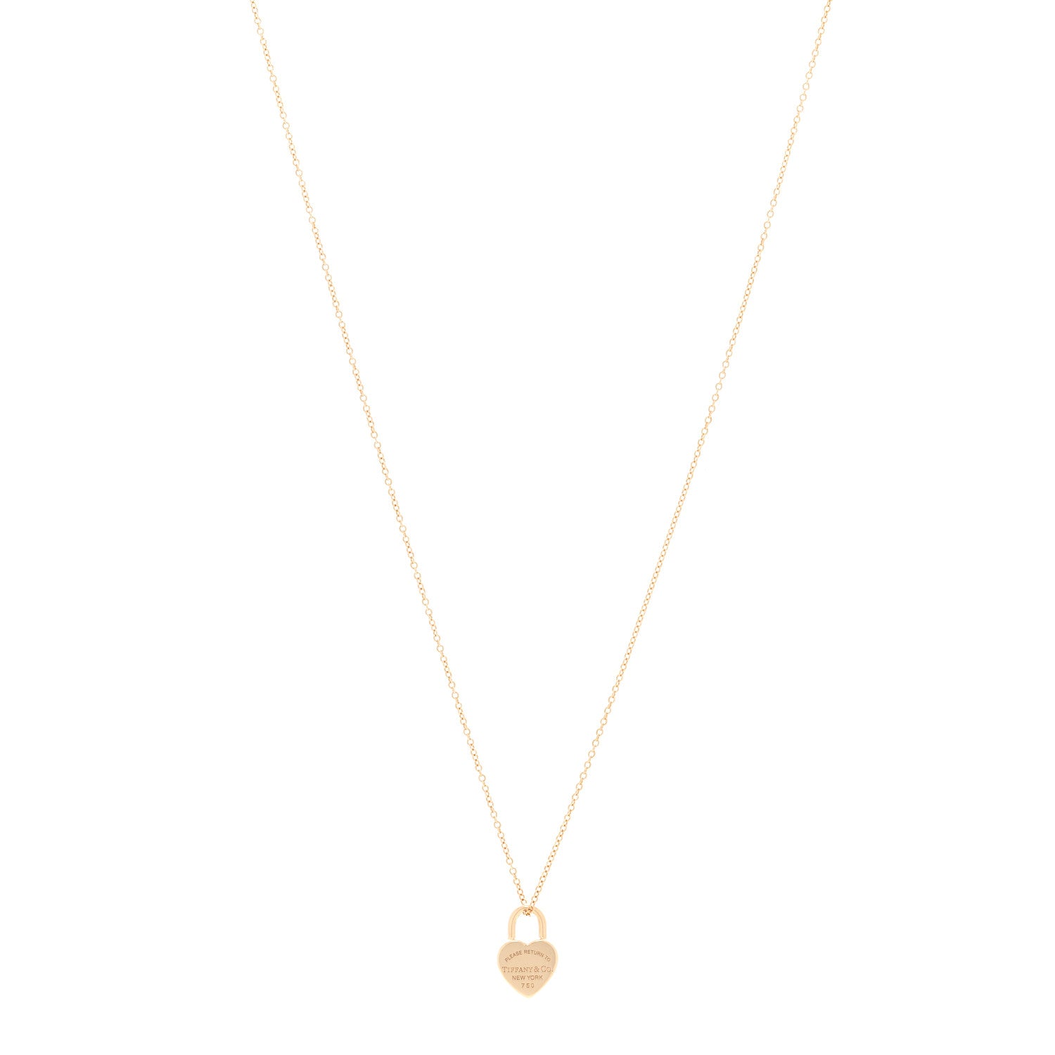 Tiffany 18K Yellow Gold Return to Tiffany Heart Lock Pendant Necklace 1 of 6