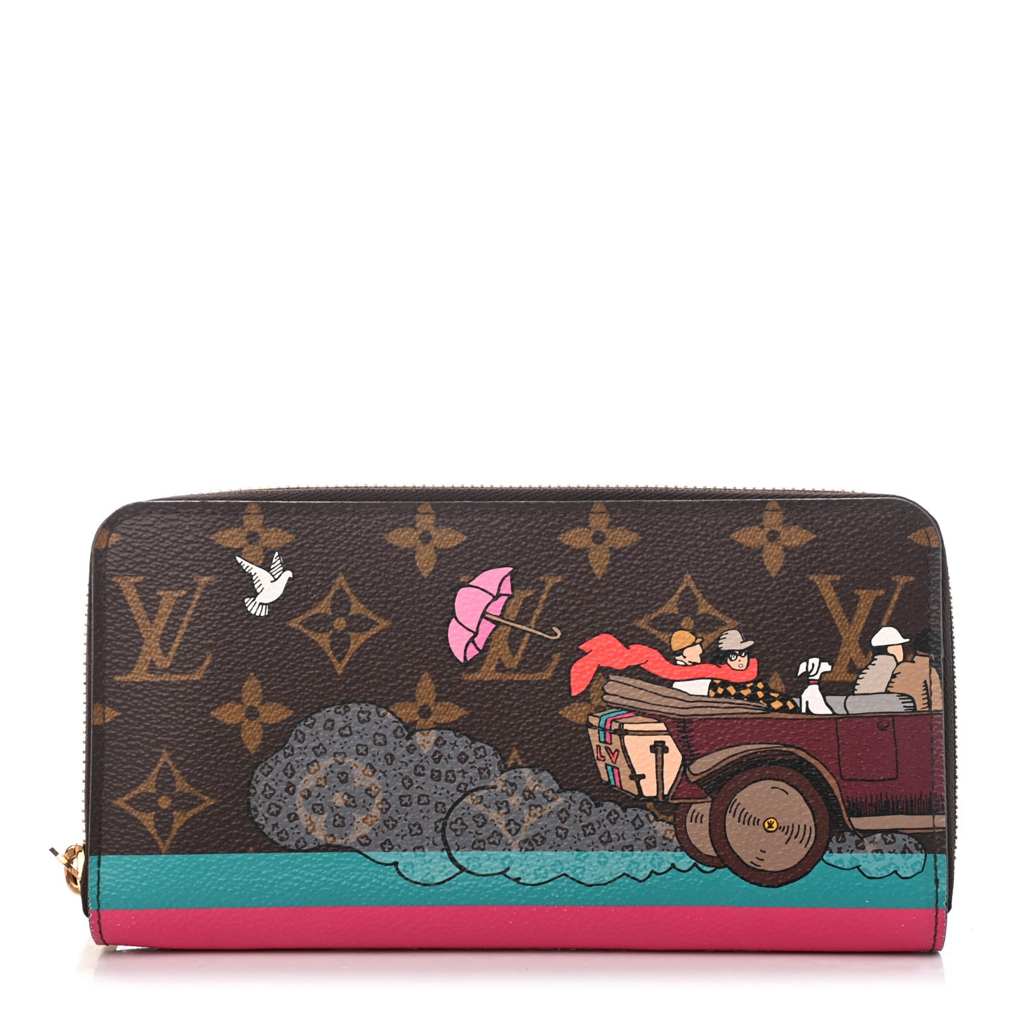 Monogram 2015 Christmas Animation Zippy Wallet Hibiscus
