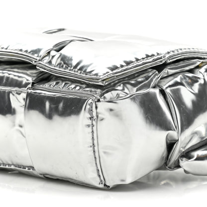 Bottega Veneta Metallic Lambskin Maxi Intrecciato Padded The Belt Cassette Bag Silver 8 of 13