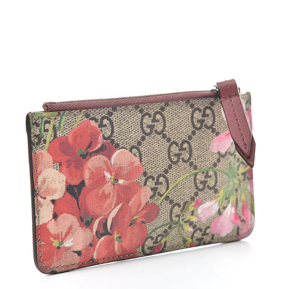Gucci GG Supreme Monogram Blooms Key Ring Coin Case Beige Multicolor Dry Rose 3 of 7