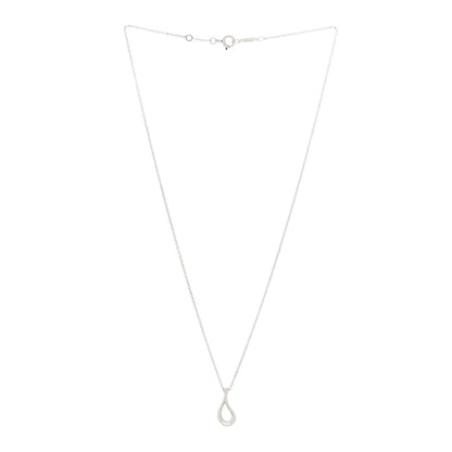 Tiffany Sterling Silver Elsa Peretti Open Tear Drop Pendant Necklace 3 of 5