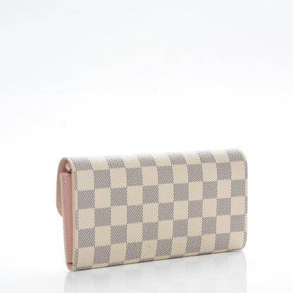 Louis Vuitton Damier Azur Emilie Wallet Rose Ballerine 3 of 7