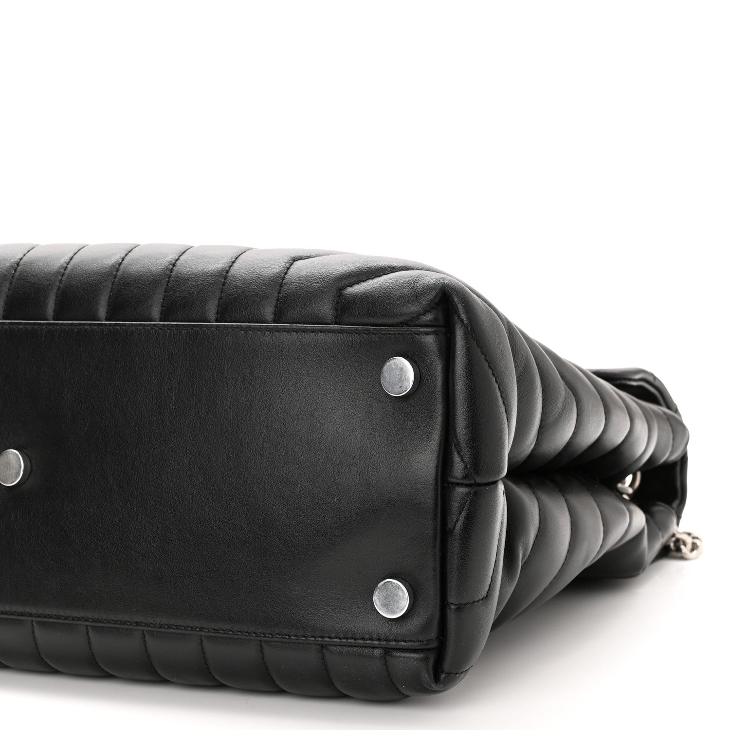 Saint Laurent Calfskin Y Quilted Monogram Large Loulou Chain Satchel Black 11 of 12