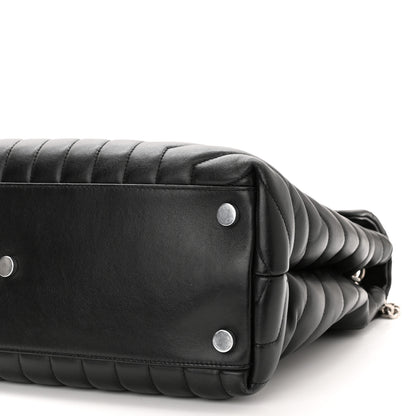 Saint Laurent Calfskin Y Quilted Monogram Large Loulou Chain Satchel Black 11 of 12
