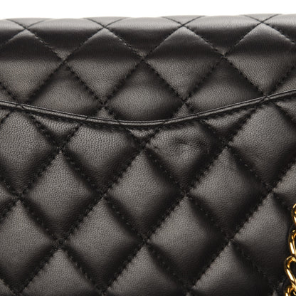 Chanel Lambskin Quilted Medium Double Flap Black 13 of 14