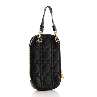 Christian Dior Lambskin Cannage Lady Dior Phone Holder Black 3 of 8