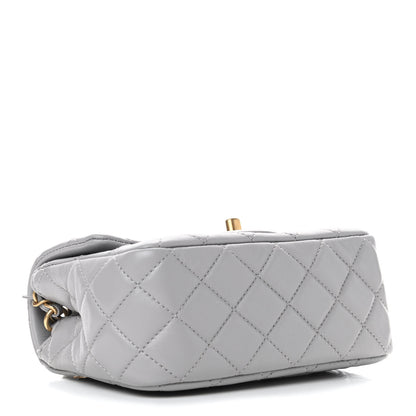 Chanel Lambskin Quilted Mini Pearl Crush Flap Light Grey 3 of 4