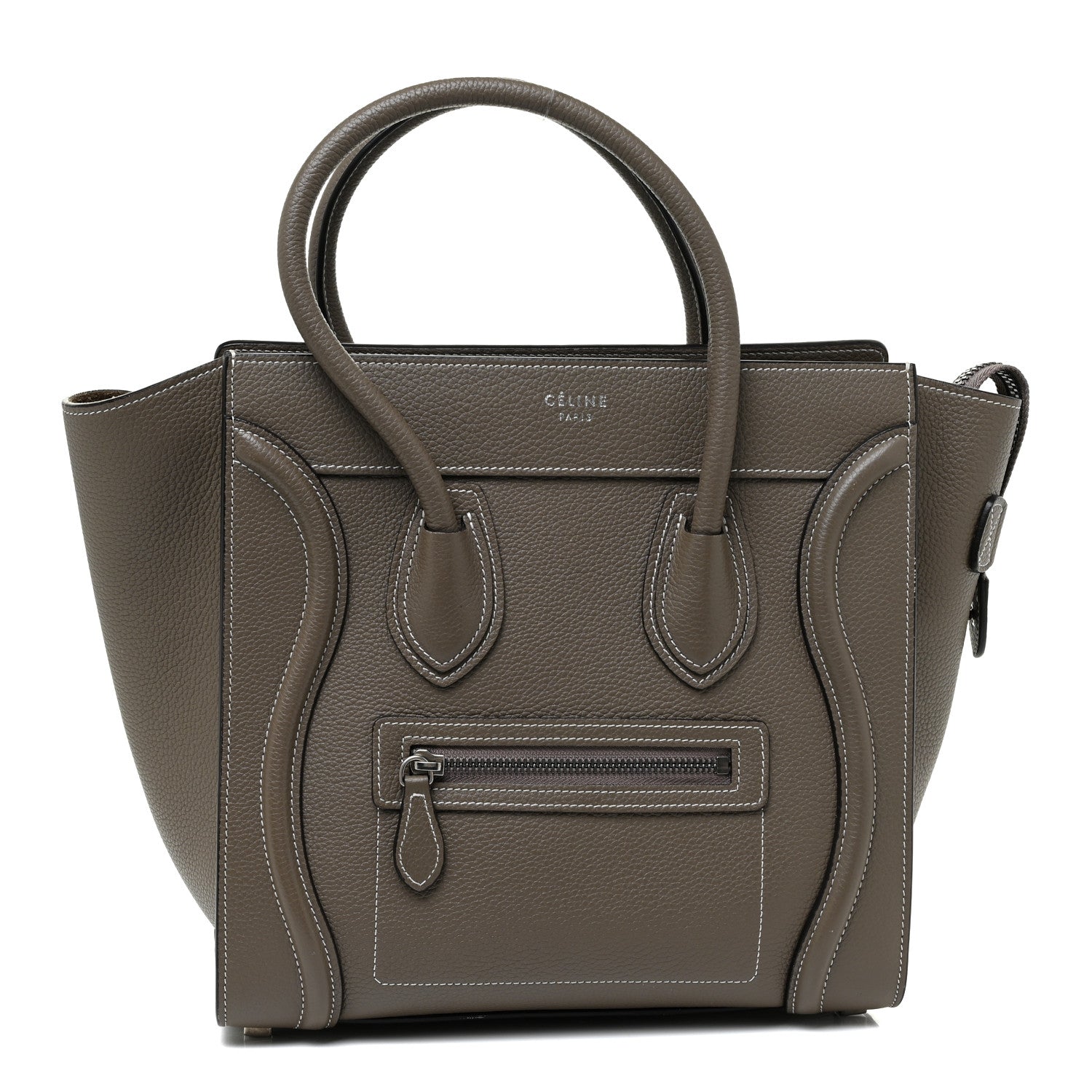 Celine Drummed Calfskin Micro Luggage Souris 1 of 17