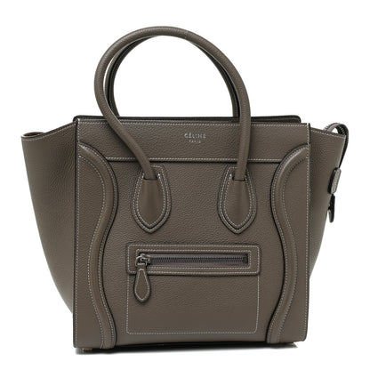 Celine Drummed Calfskin Micro Luggage Souris 1 of 17
