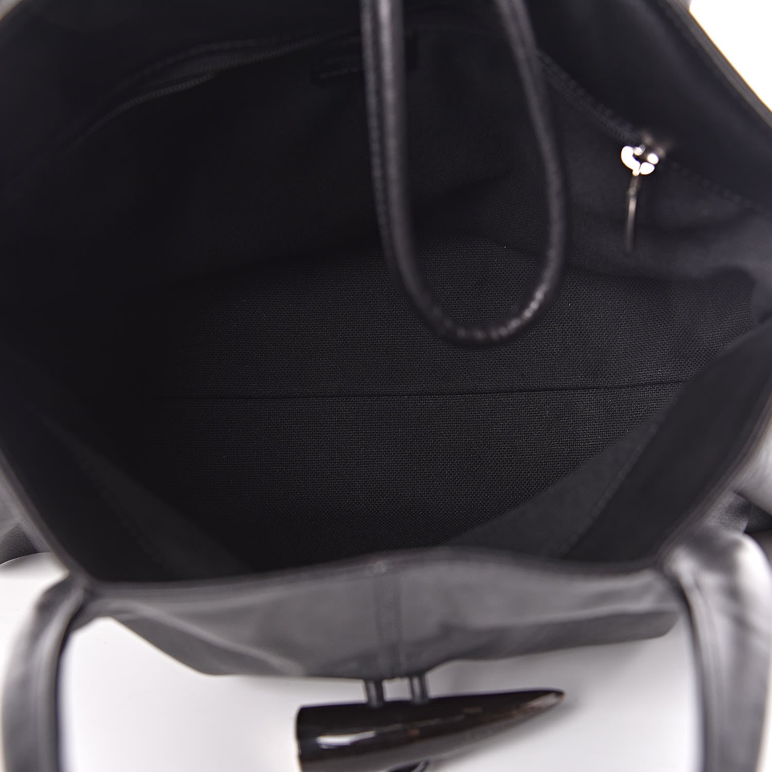 Burberry Smooth Calfskin Haymarket Check Horn Shoulder Bag Black 7 of 9