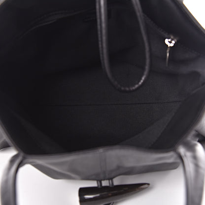Burberry Smooth Calfskin Haymarket Check Horn Shoulder Bag Black 7 of 9