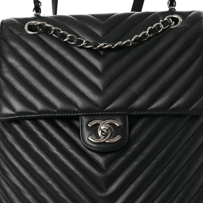 Chanel Calfskin Chevron Quilted Large Urban Spirit Backpack Black 8 of 11