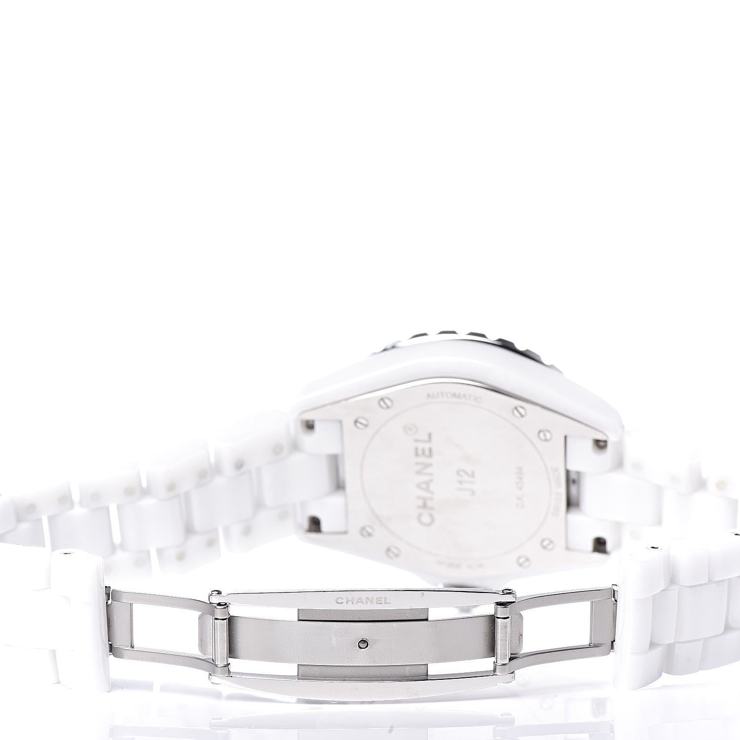 Chanel Stainless Steel Ceramic Diamond Pave Bezel 38mm J12 Automatic Watch White 6 of 7