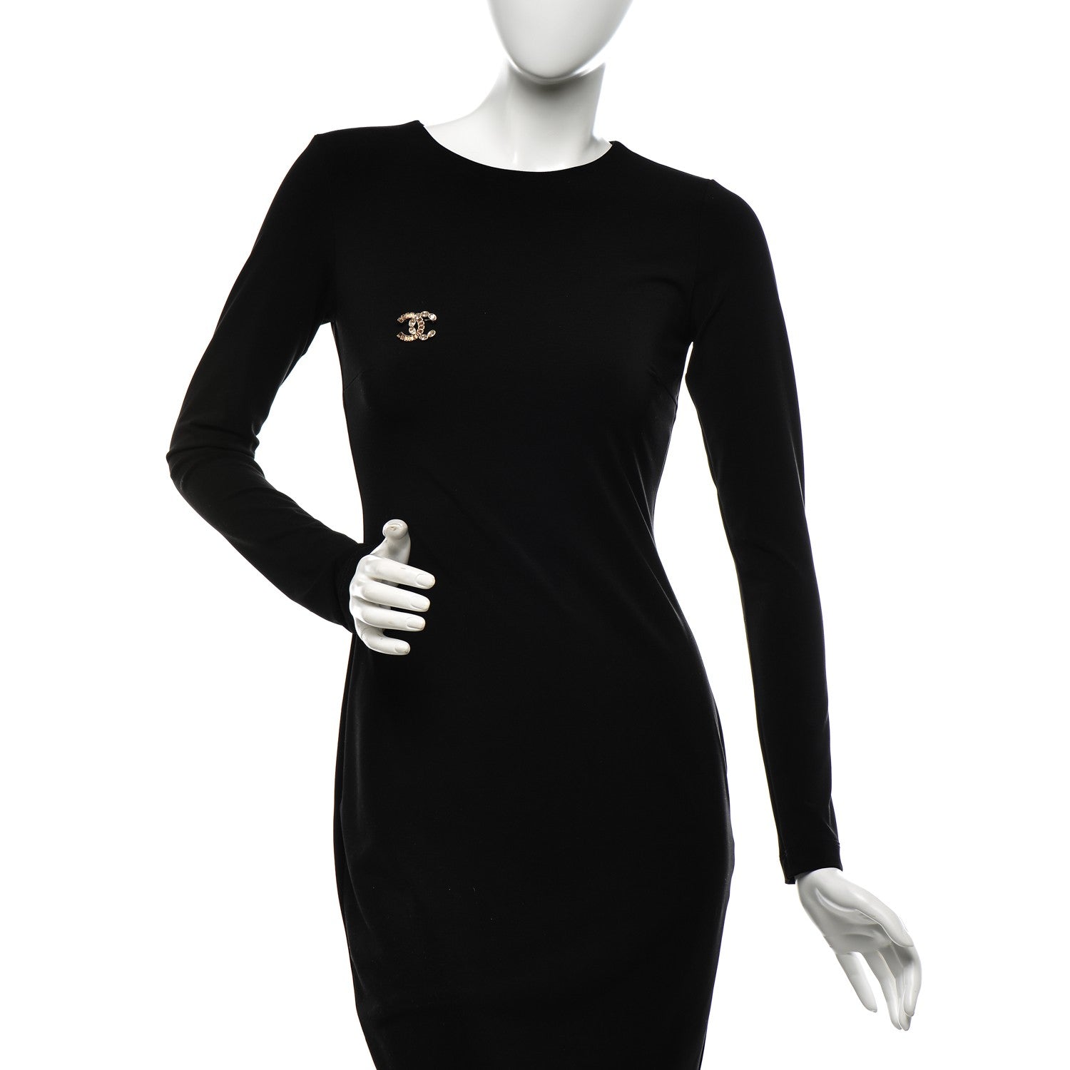 Chanel Baguette Crystal CC Brooch Gold Beige 2 of 4