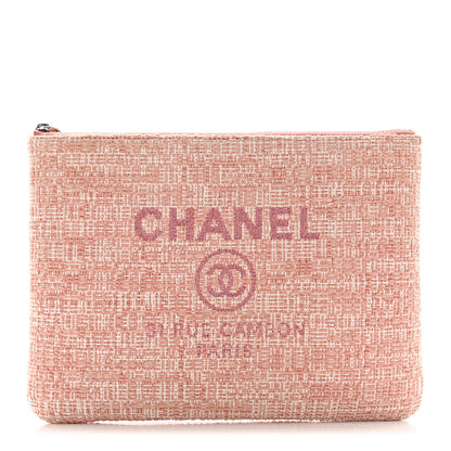 Chanel Canvas Medium Deauville Pouch Pink 1 of 9