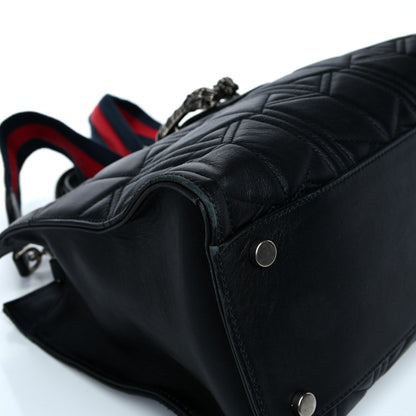 Gucci Calfskin Web Quilted Large Dionysus Tote Bag Black 9 of 31