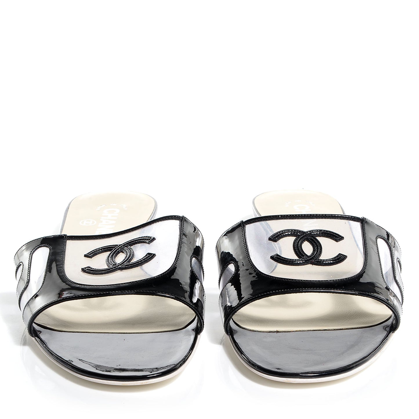 Vinyl Patent Leather CC Slides 41 Black