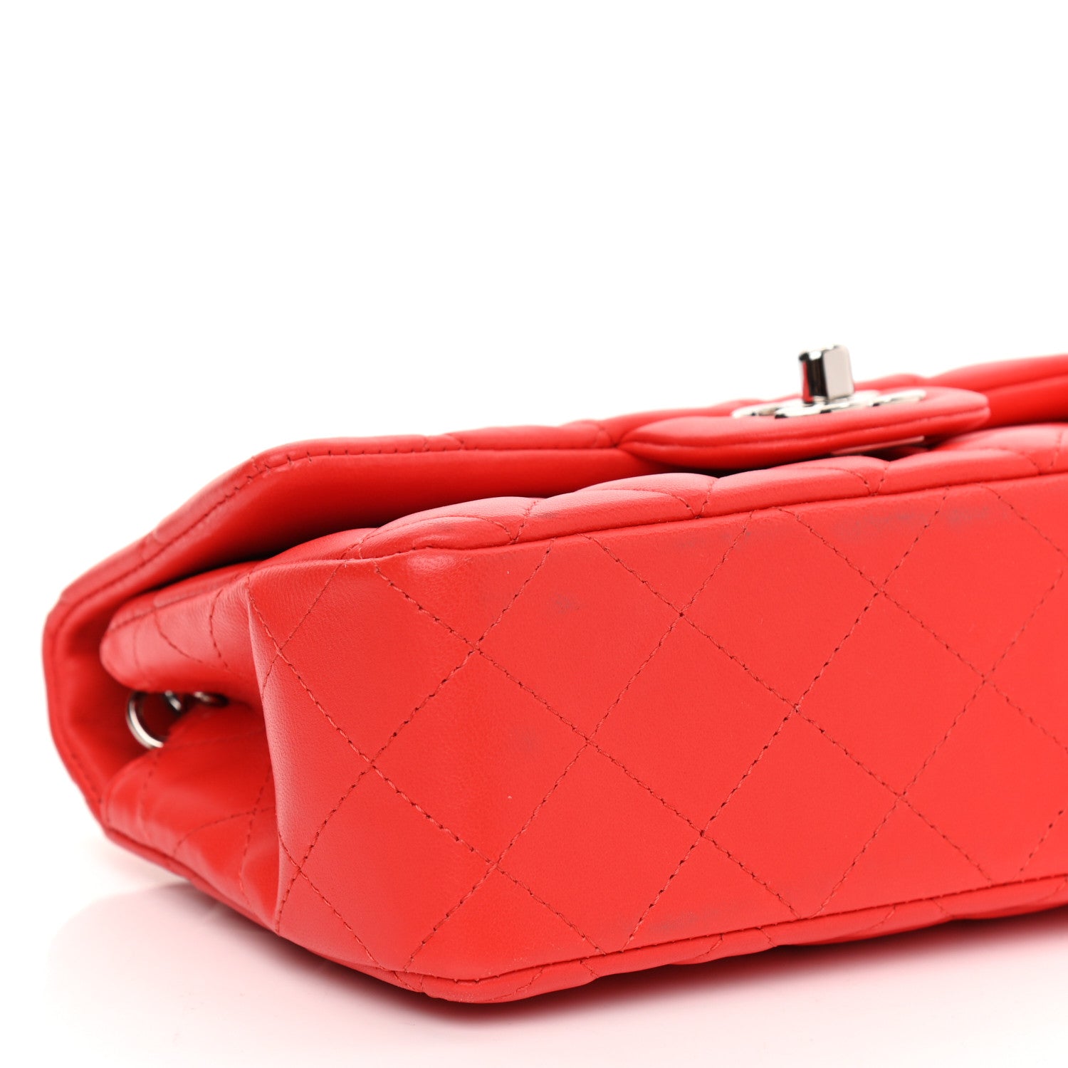 Chanel Lambskin Quilted Mini Rectangular Flap Red 9 of 10