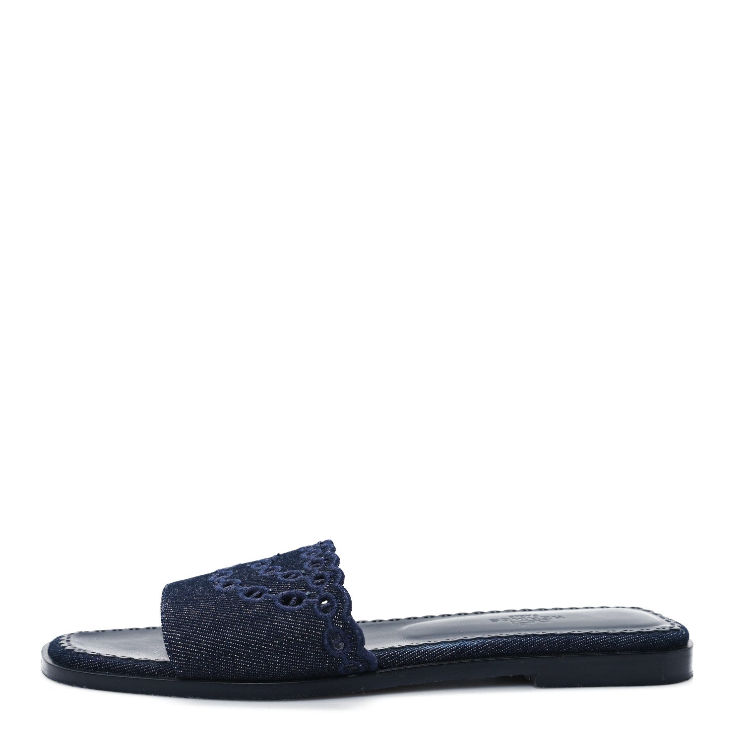 Hermes Denim Chaine d'Ancre Gaelle Sandals 38.5 Blue 1 of 8