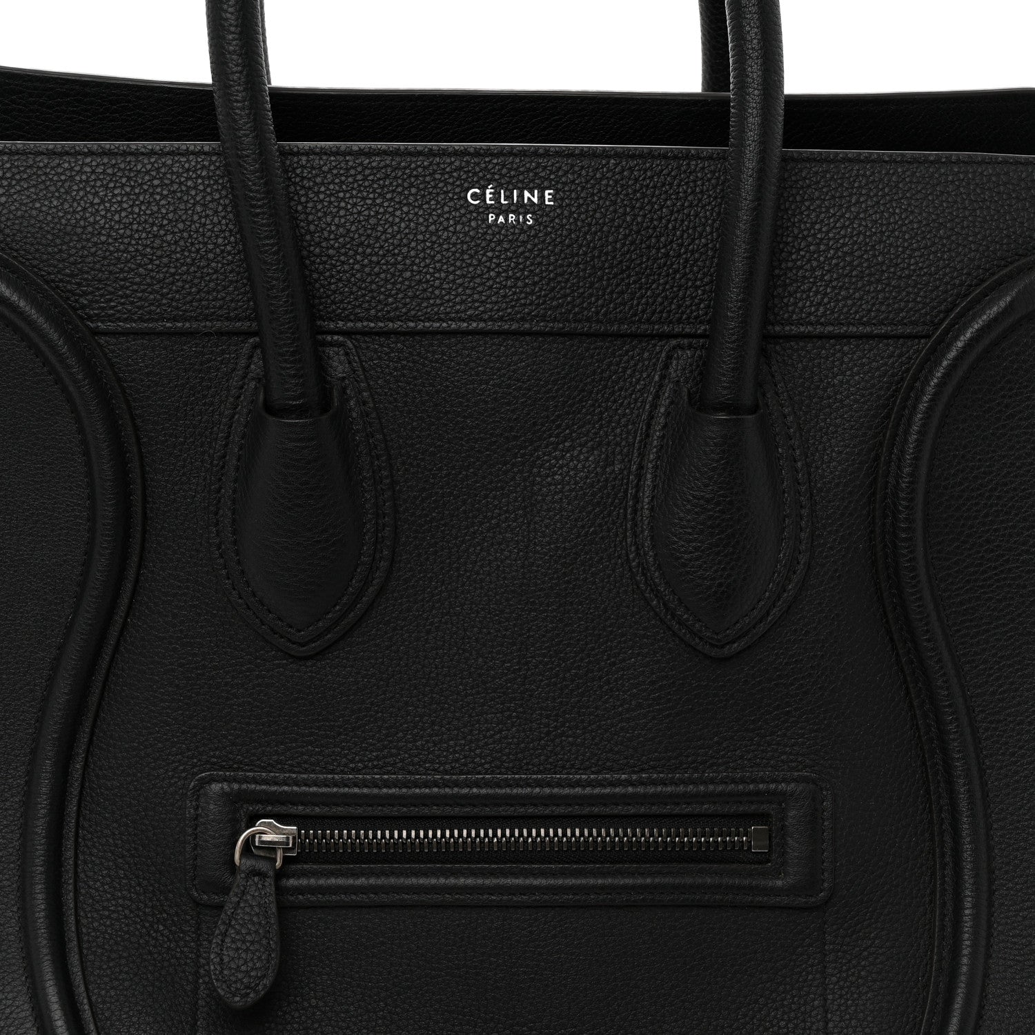 Celine Drummed Calfskin Mini Luggage Black 7 of 9