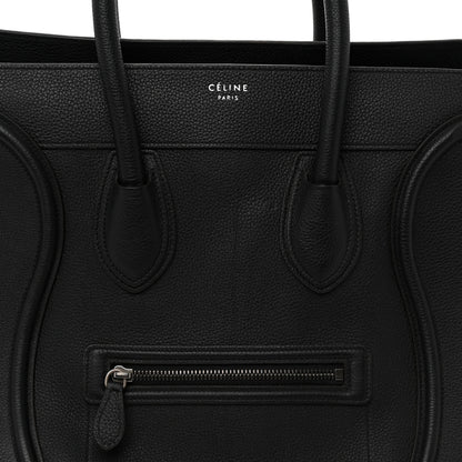 Celine Drummed Calfskin Mini Luggage Black 7 of 9