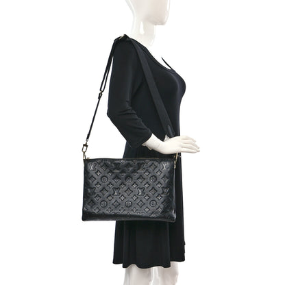 Louis Vuitton Lambskin Embossed Monogram Coussin MM Black 2 of 11