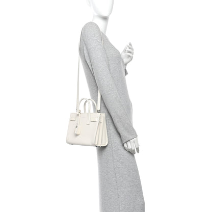 Saint Laurent Grained Calfskin Nano Sac de Jour Dove White 2 of 9
