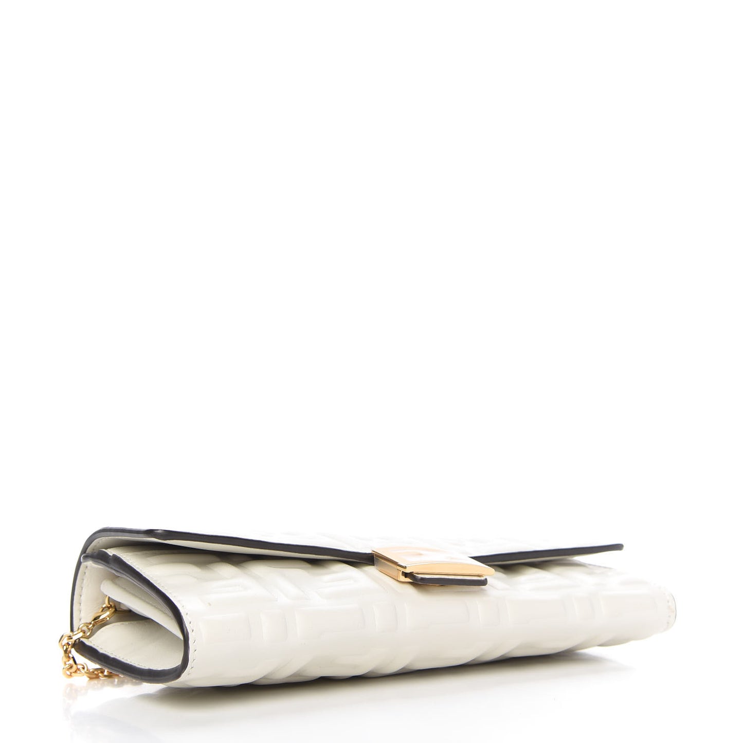 Nappa Matisse FF Embossed Continental Wallet On Chain White