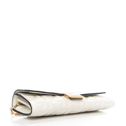 Fendi Nappa Matisse FF Embossed Continental Wallet On Chain White 4 of 9